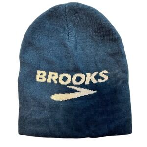 Brooks Knit Beanie Hat Winter Running One Size‎ Teal Blue Acrylic Cotton Blend